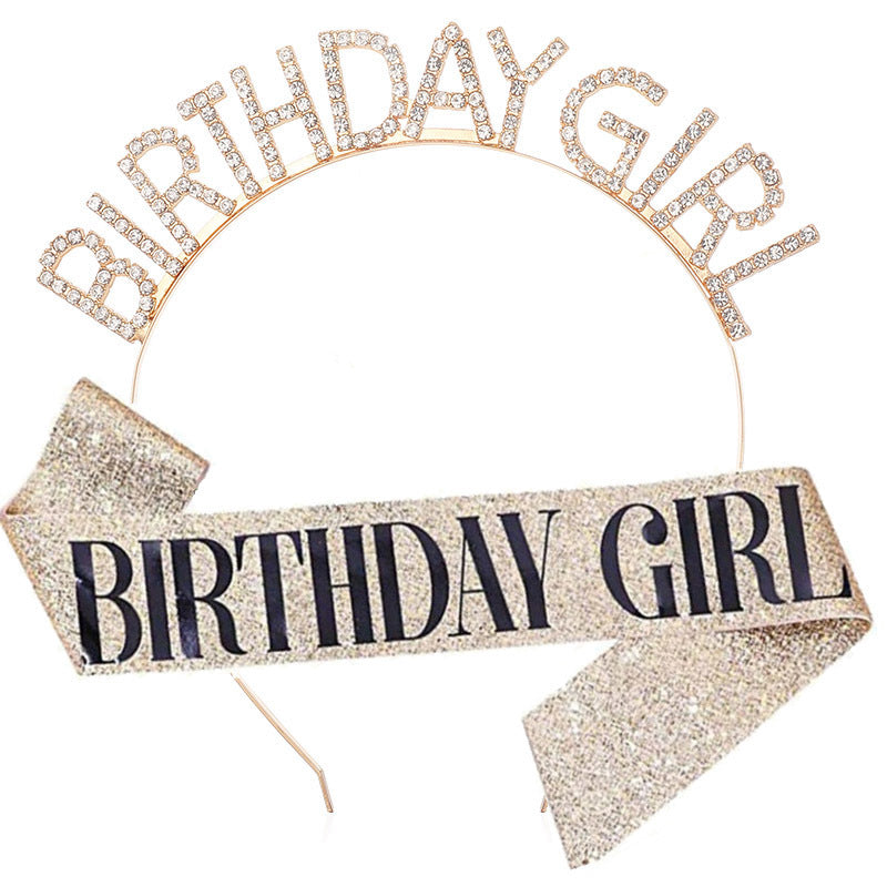 Wholesale BIRTHDAY Party Glitter Colorful Shoulder Belt Ceremony Belt Crown